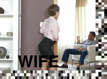Ukranian housewife face slapping and dominating sub husband