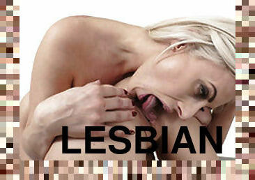 Blonde and brunette cuties enjoy crazy lesbian sex games