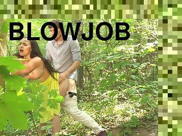 Cock craving brunette Sophia Laure fucked in the woods