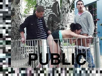 public copulation 18-year-old pretty girl gangbang