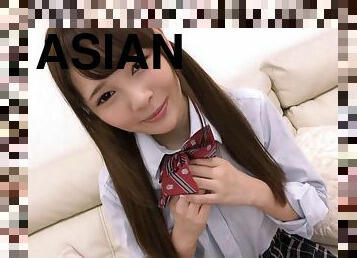 Asian teen fingering pussy after hard studding in school