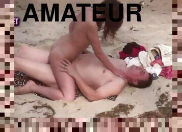 amateur, mature, compilation, plage, chevauchement