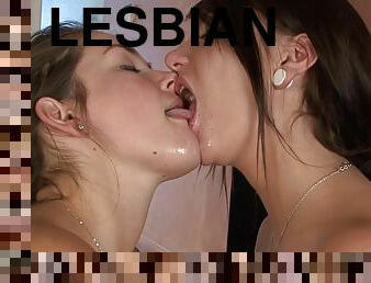 Kissing Bitches - hot brunette lesbians erotic video