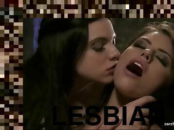lésbicas, a-três, beijando, natural, selvagem-wild