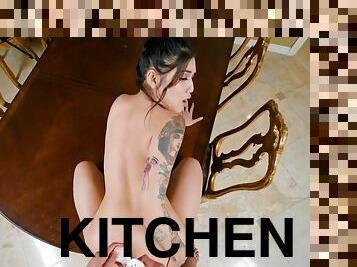 Brenna Sparks First person POV kitchen fuck w/ cumshot. Dayum! Pt.2