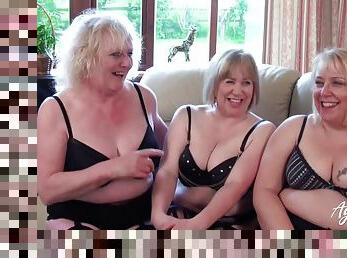 Three Mommy Ladies Occupying One Dick - horny GILFs