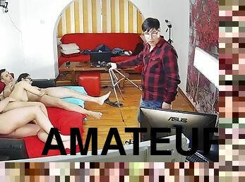 amateur, cámara, pareja, voyeur, trío, oculto, realidad