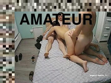 amatör, hardcore, kamera, voyeur, trekant, gömd