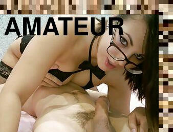 The best 69 pose sex - nerdy 18yo teen girl love to suck