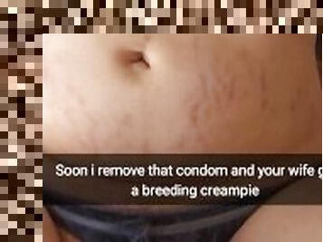 Sorry, mate, but your wife wanted to remove a condom from my cock -Cuckold Snap Captions