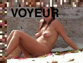 nudisti, u-javnosti, kemera, plaža, voajer