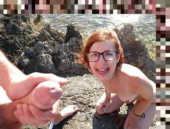 Ginger nerd girl outdoor sex video