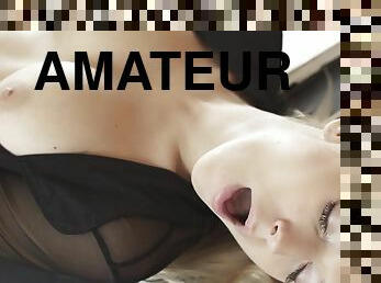 Sensual teen blonde babe - hot sex art solo