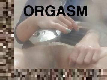 bagno, clitoride, enormi, orgasmi, doccia