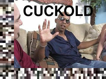 Naughty white babe interacial cuckold porn video