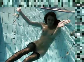 Hot Hungarian teen in the pool Petra