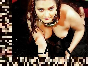 Dolon Black Saree solo Nude