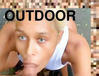 Big juggs outdoor POV blowjob hardcore