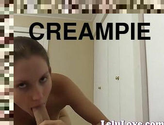 Creampie Sluty sister - teen tight pussy