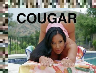 Tanned naughty cougar Sybil Stallone in crazy memorable porn video
