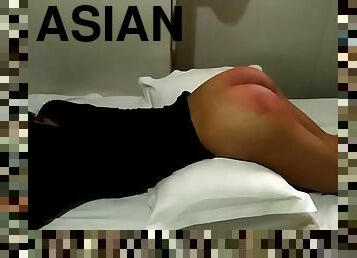 Asian Babe Spanked Soundly Amd Strictly On Bed