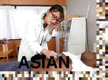 एशियाई, नर्स, गुदा, कमशॉट, चिकित्सक, अंतरजातीय, जापानी, क्रीमपीए, काले, सनकी