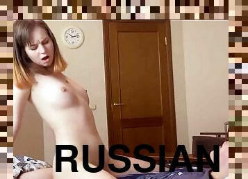 Lustful russian teen couple breathtaking sex video
