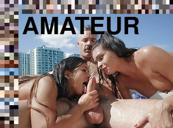 gros-nichons, tricherie, levrette, en-plein-air, chatte-pussy, femme, amateur, fellation, ejaculation-sur-le-corps, interracial