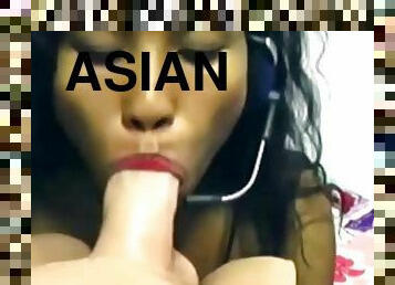 Webcam POV oral with hot exotic Paula Thai