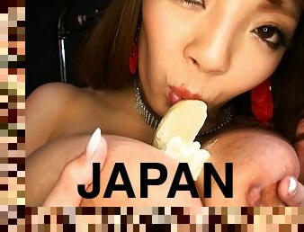 asiatique, gros-nichons, japonais, naturel, gros-seins, seins, solo, banane