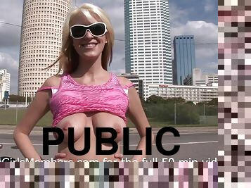 Hot Blonde Shows Her Big Tits & Pussy In Very Public Places In Tampa - Addison oriley