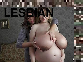 isot-tissit, valtava, raskaana, lesbo-lesbian, milf, rinnat