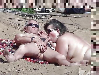 nudisti, amaterski, pušenje, kemera, plaža, voajer