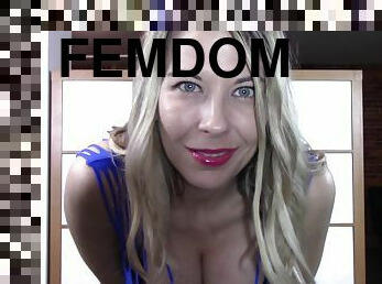 Femdom joi: dominating blonde mistress in solo scene