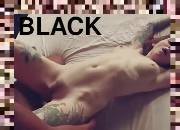 Big-breasted tattoo babe gets blacked by BBC in interracial action