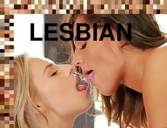 babes, lesbienne, baisers, blonde, chatte, érotique, petits-seins