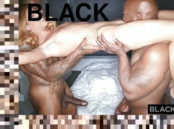 BLACKEDRAW European Model Fucks Two BBCs and Gets Dominated