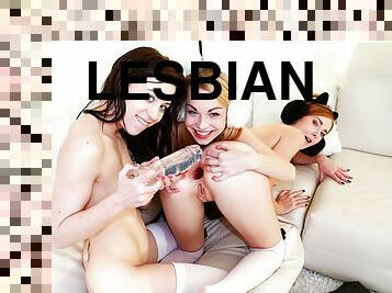 enormi, rapporti-anali, lesbiche, sesso-di-gruppo, sedere, trio, dolci, peni-finti