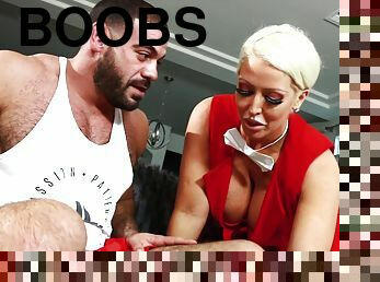 gros-nichons, hardcore, blonde, gros-seins, seins, bite, sucer