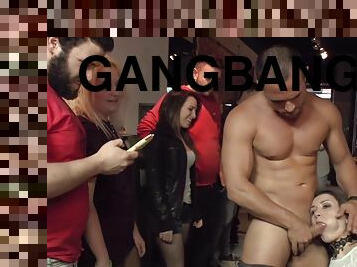 Assfucking whore gangbang got laid in public