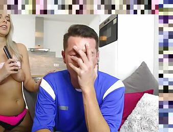 Nikky Dream seduced soccer supporter to make love on the sofa