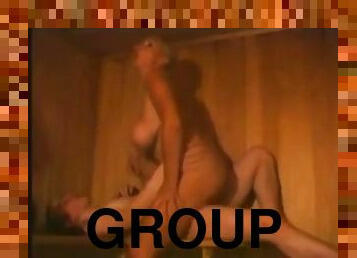 gros-nichons, amateur, ejaculation-sur-le-corps, milf, hardcore, sexe-de-groupe, blonde, quatuor, sauna