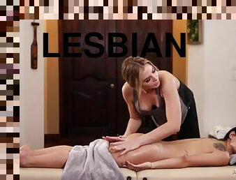 lesbienne, massage, bout-a-bout