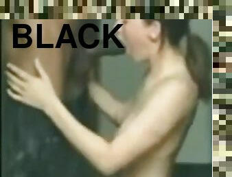 White girl sucks huge BBC