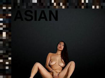 asiatique, gros-nichons, masturbation, milf, décapage, lingerie, naturel, gros-seins, seins, solo