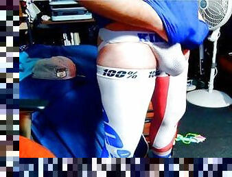 Look at his ass! That big white cock in thong big ass bulge - 9 inch Justa9er