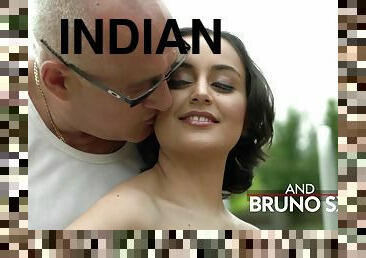 Indian babe Yasmeena fucks old guy with huge cock
