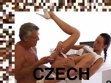 Old4k. young chick tastes chief's dick in nice old and young
