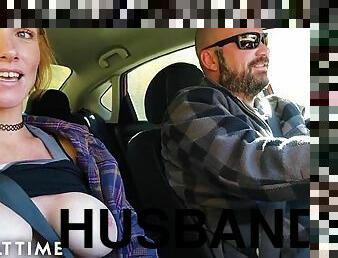 POV Polyamorous Hunnys Tag-Team Husband's Cock Outdoors - Akgingersnaps