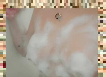 baignade, gros-nichons, amateur, anal, seins, douche, solo, tatouage